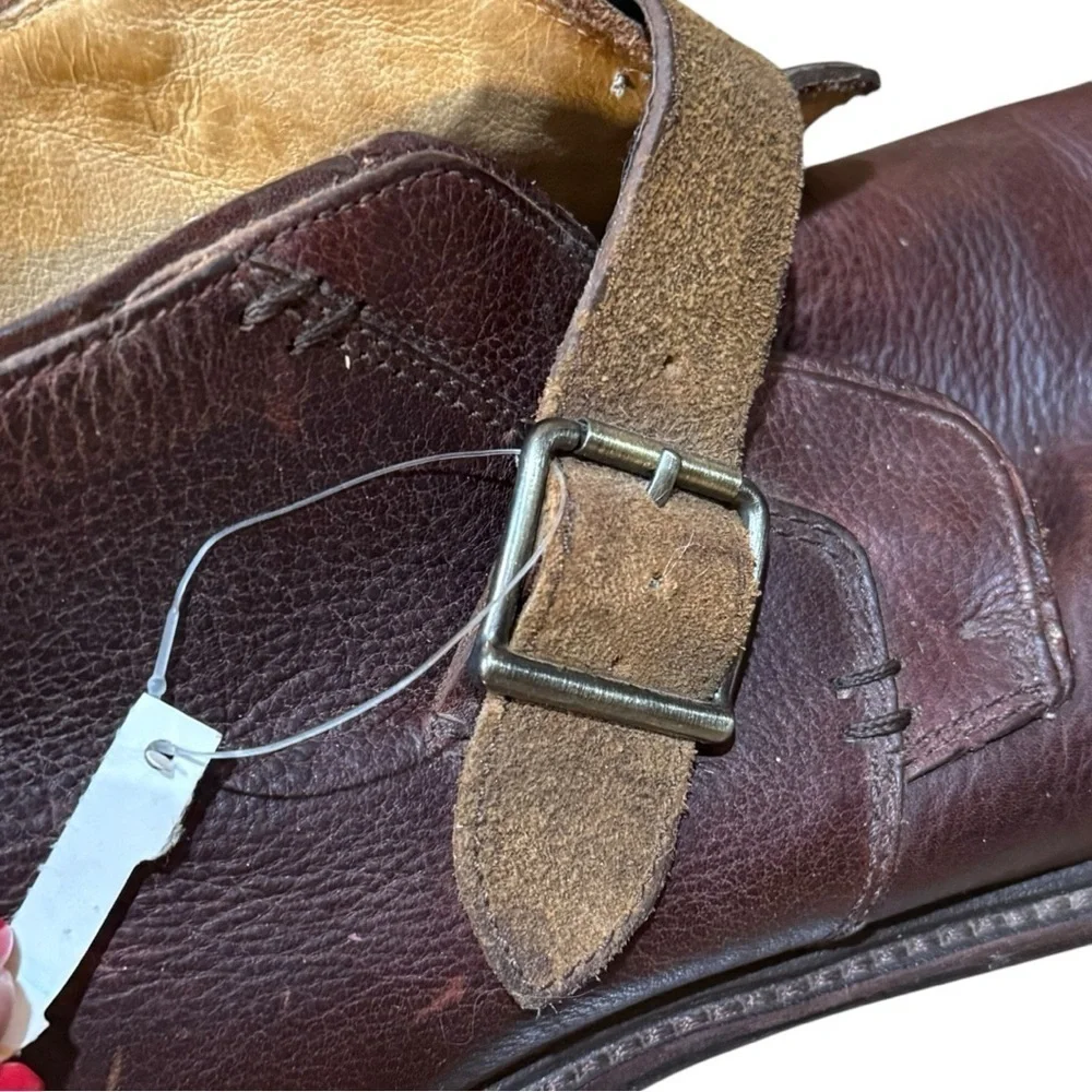 UGG Brown‎ Leather Ankle Boots with Suede Accents